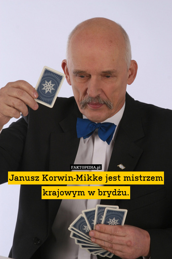 Janusz Korwin-Mikke jest mistrzem krajowym w brydżu. 