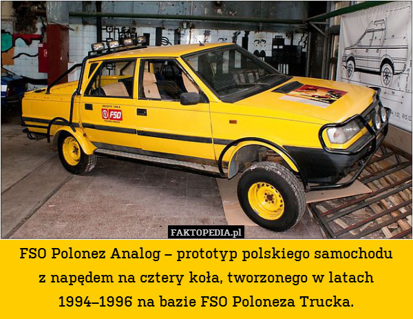 FSO Polonez Analog – prototyp polskiego samochodu
z napędem na cztery koła, tworzonego w latach 1994–1996 na bazie FSO Poloneza Trucka. 