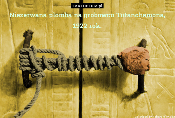 Niezerwana plomba na grobowcu Tutanchamona, 1922 rok. 