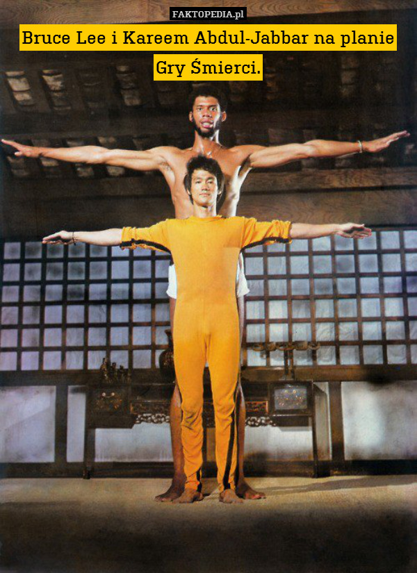 Bruce Lee i Kareem Abdul-Jabbar na planie Gry Śmierci. 