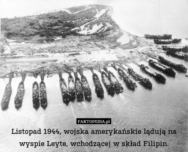 Listopad 1944, wojska amerykańskie lądują na wyspie Leyte, wchodzącej w skład Filipin. 