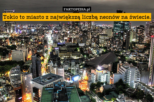 Tokio to miasto z największą liczbą neonów na świecie. 