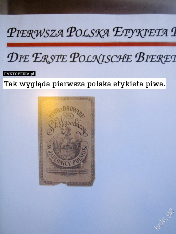 Tak wygląda pierwsza polska etykieta piwa. 