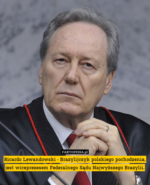 Ricardo Lewandowski - Brazylijczyk polskiego pochodzenia, jest wiceprezesem Federalnego Sądu Najwyższego Brazylii. 