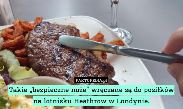 Takie „bezpieczne noże” wręczane są do posiłków
na lotnisku Heathrow w Londynie. 