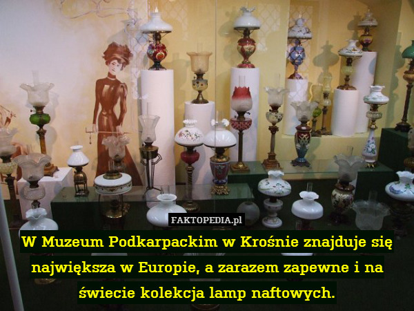 W Muzeum Podkarpackim w Krośnie znajduje się największa w Europie, a zarazem zapewne i na świecie kolekcja lamp naftowych. 