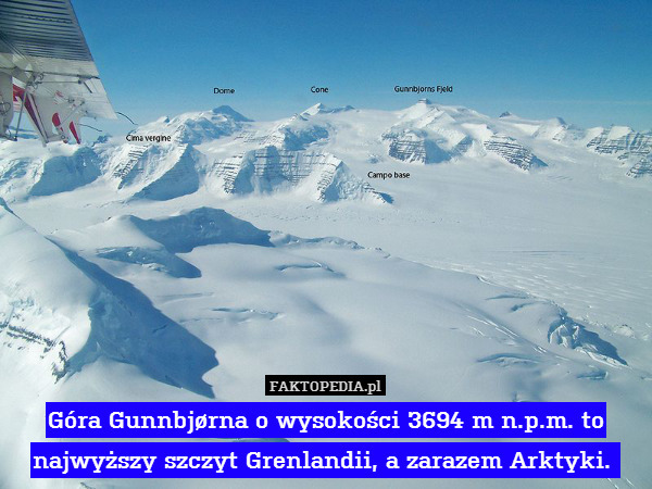 Góra Gunnbjørna o wysokości 3694 m n.p.m. to najwyższy szczyt Grenlandii, a zarazem Arktyki. 
