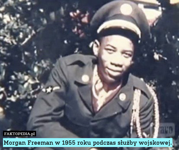 Morgan Freeman w 1955 roku podczas służby wojskowej. 
