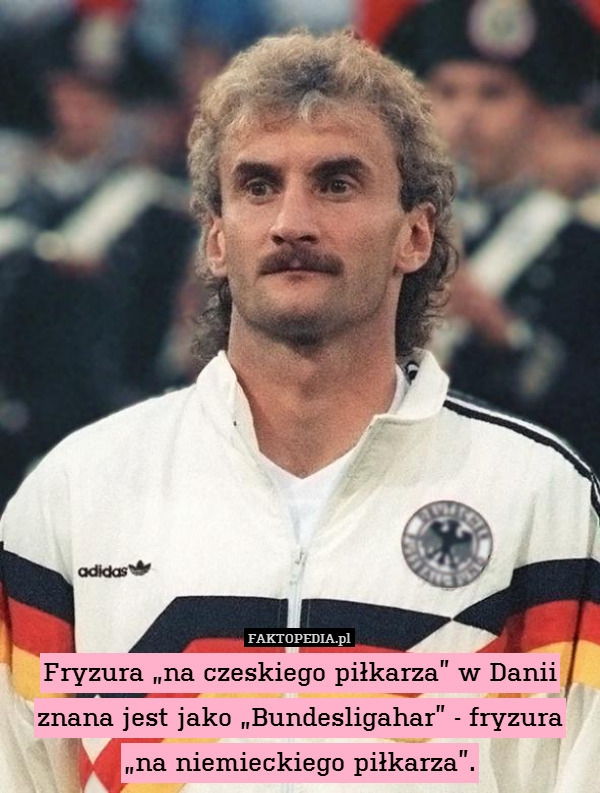 Fryzura „na czeskiego piłkarza” w Danii znana jest jako „Bundesligahar” - fryzura
„na niemieckiego piłkarza”. 
