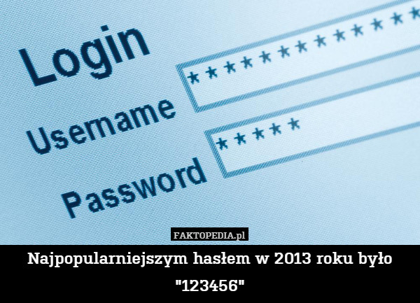 Najpopularniejszym hasłem w 2013 roku było "123456" 