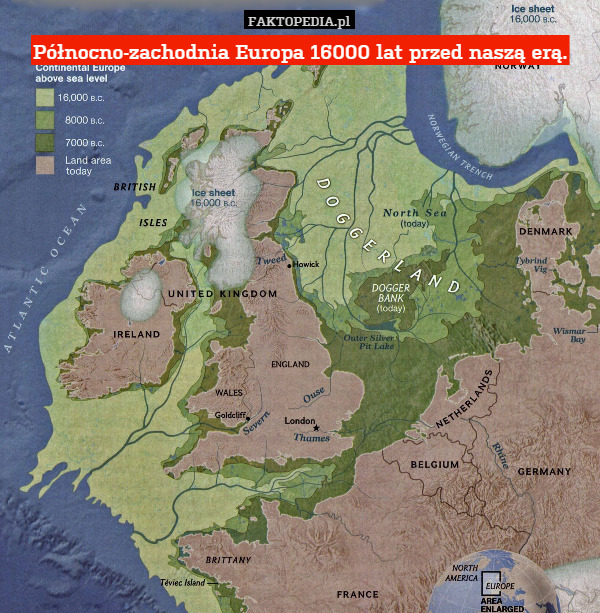Północno-zachodnia Europa 16000 lat przed naszą erą. 