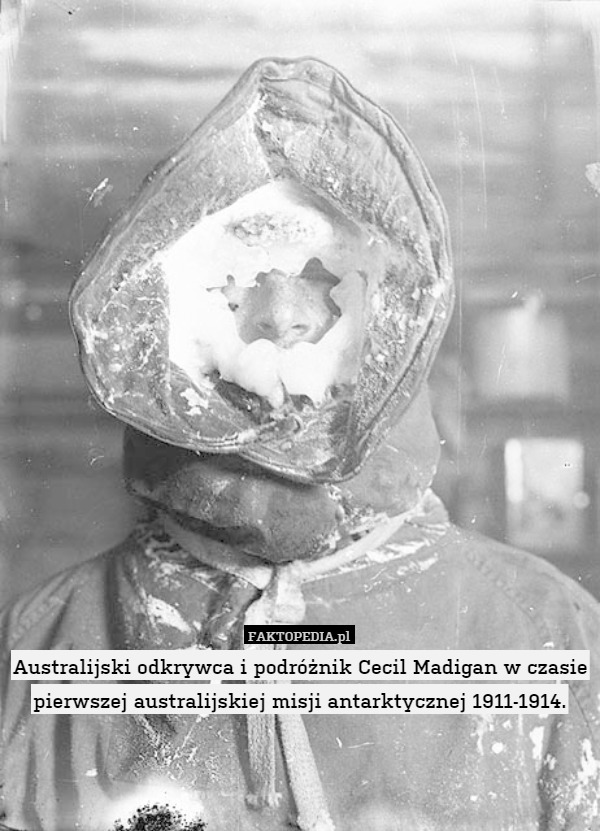 Australijski odkrywca i podróżnik Cecil Madigan w czasie pierwszej australijskiej misji antarktycznej 1911-1914. 