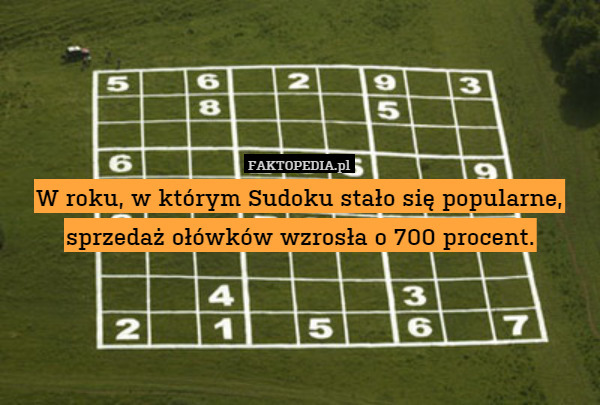 W roku, w którym Sudoku stało się popularne, sprzedaż ołówków wzrosła o 700 procent. 