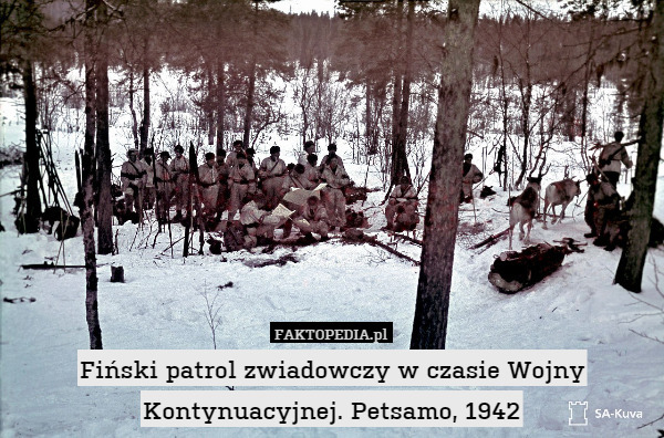 Fiński patrol zwiadowczy w czasie Wojny Kontynuacyjnej. Petsamo, 1942 