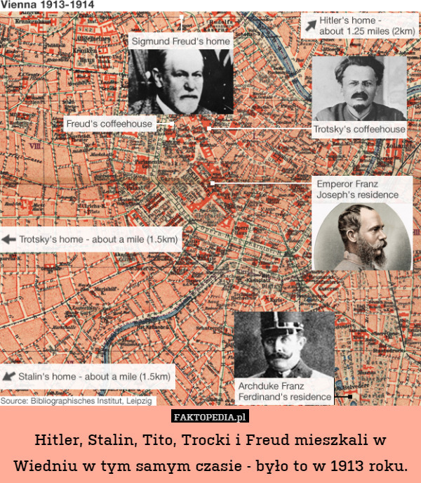 Hitler, Stalin, Tito, Trocki i Freud mieszkali w Wiedniu w tym samym czasie - było to w 1913 roku. 