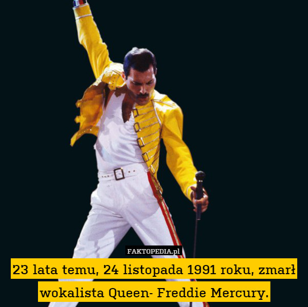 23 lata temu, 24 listopada 1991 roku, zmarł wokalista Queen- Freddie Mercury. 