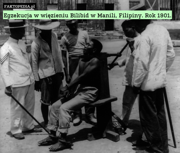 Egzekucja w więzieniu Bilibid w Manili, Filipiny. Rok 1901. 