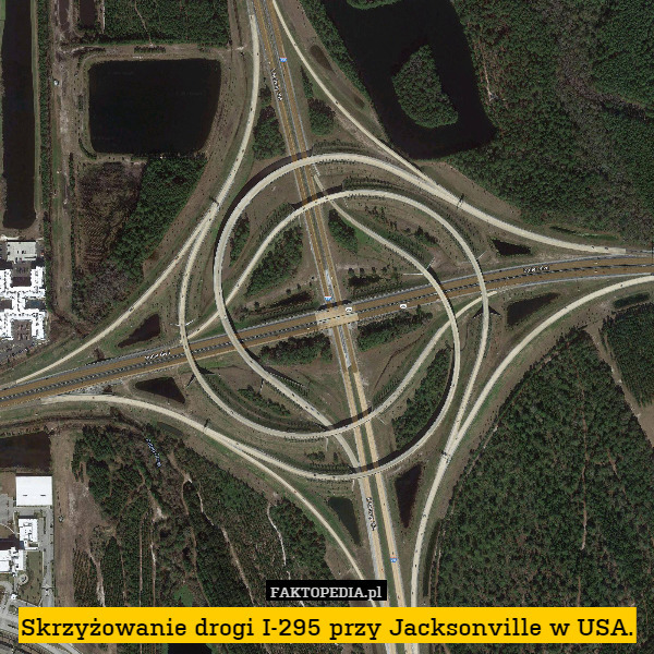 Skrzyżowanie drogi I-295 przy Jacksonville w USA. 