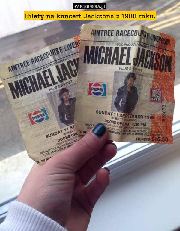 Bilety na koncert Jacksona z 1988 roku. 