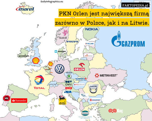 PKN Orlen jest największą firmą
zarówno w Polsce, jak i na Litwie. 