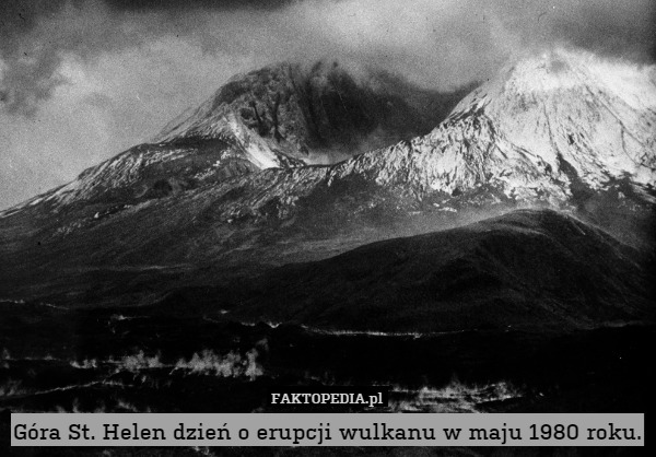Góra St. Helen dzień o erupcji wulkanu w maju 1980 roku. 