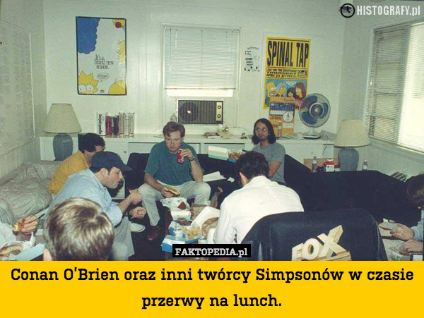 Conan O’Brien oraz inni twórcy Simpsonów w czasie przerwy na lunch. 