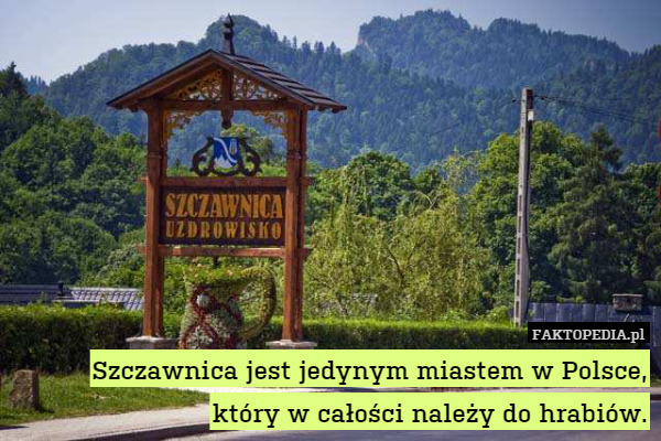 Szczawnica jest jedynym miastem w Polsce,
który w całości należy do hrabiów. 
