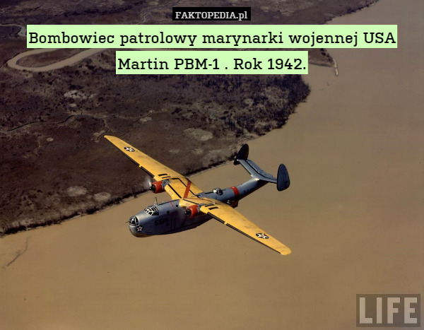 Bombowiec patrolowy marynarki wojennej USA Martin PBM-1 . Rok 1942. 