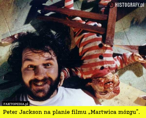 Peter Jackson na planie filmu „Martwica mózgu”. 