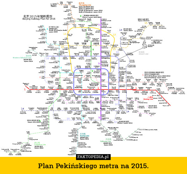 Plan Pekińskiego metra na 2015. 