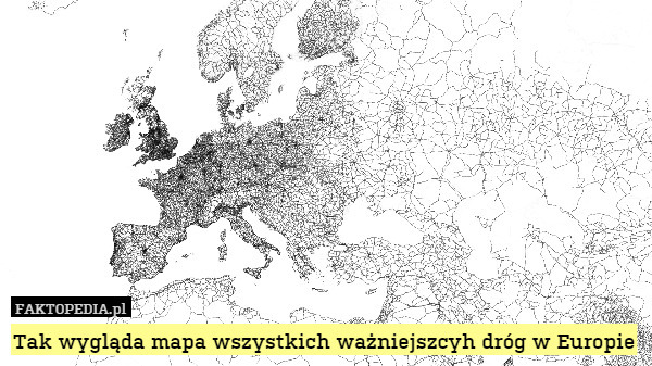Tak wygląda mapa wszystkich ważniejszcyh dróg w Europie 