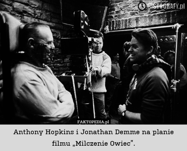 Anthony Hopkins i Jonathan Demme na planie filmu „Milczenie Owiec”. 