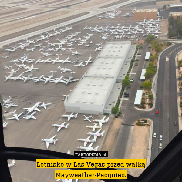 Lotnisko w Las Vegas przed walką Mayweather-Pacquiao. 