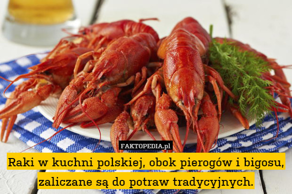 Raki w kuchni polskiej, obok pierogów i bigosu, zaliczane są do potraw tradycyjnych. 