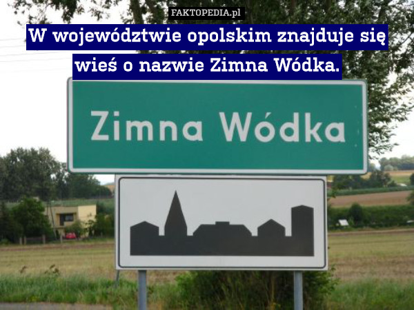 W województwie opolskim znajduje się wieś o nazwie Zimna Wódka. 
