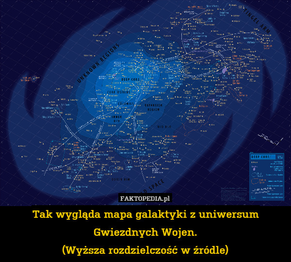 Tak wygląda mapa galaktyki z uniwersum Gwiezdnych Wojen.
(Wyższa rozdzielczość w źródle) 