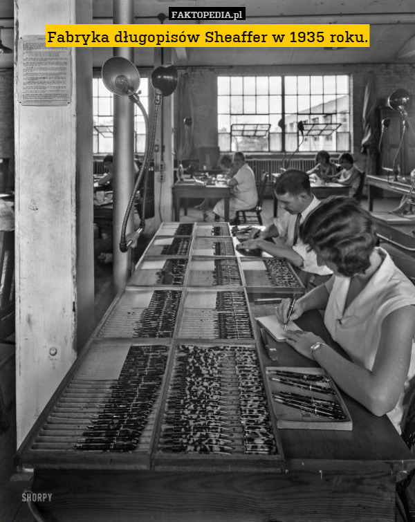 Fabryka długopisów Sheaffer w 1935 roku. 