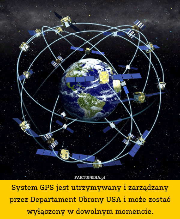 System GPS jest utrzymywany i zarządzany przez Departament Obrony USA i może zostać wyłączony w dowolnym momencie. 