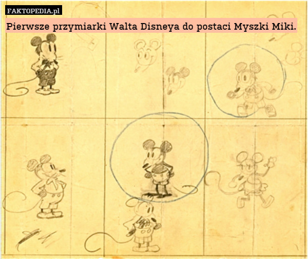 Pierwsze przymiarki Walta Disneya do postaci Myszki Miki. 