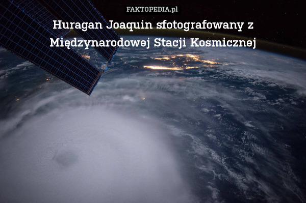 Huragan Joaquin sfotografowany z Międzynarodowej Stacji Kosmicznej 