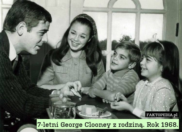 7-letni George Clooney z rodziną. Rok 1968. 