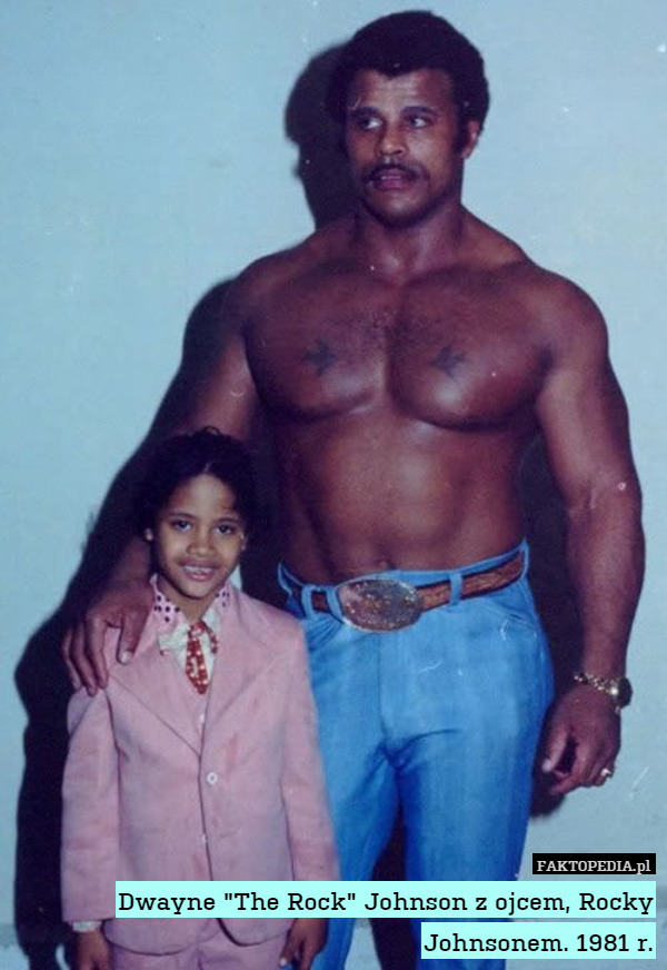 Dwayne "The Rock" Johnson z ojcem, Rocky Johnsonem. 1981 r. 