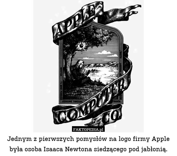Jednym z pierwszych pomysłów na logo firmy Apple była osoba Isaaca Newtona siedzącego pod jabłonią. 