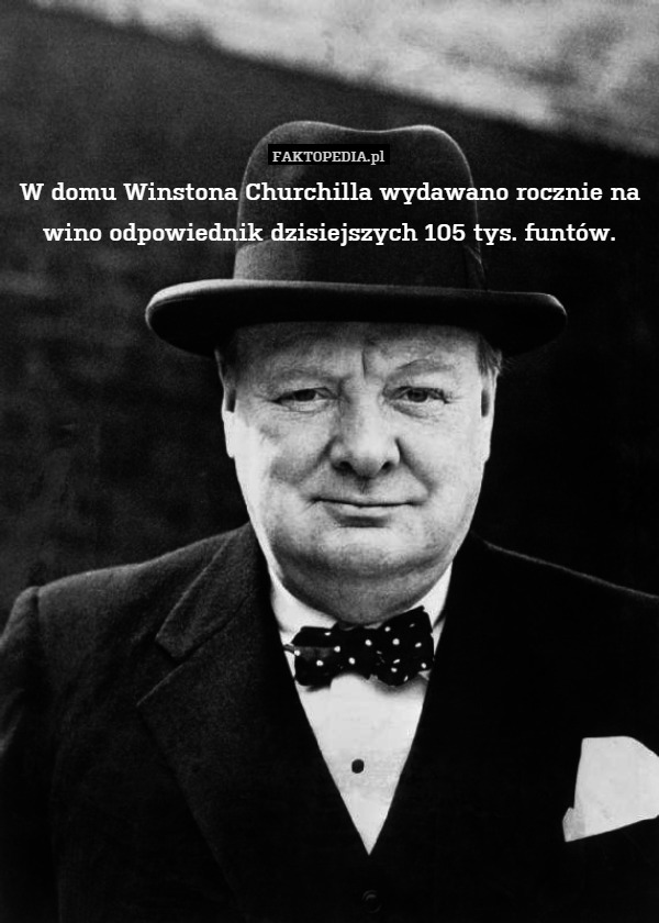 W domu Winstona Churchilla wydawano rocznie na wino odpowiednik dzisiejszych 105 tys. funtów. 