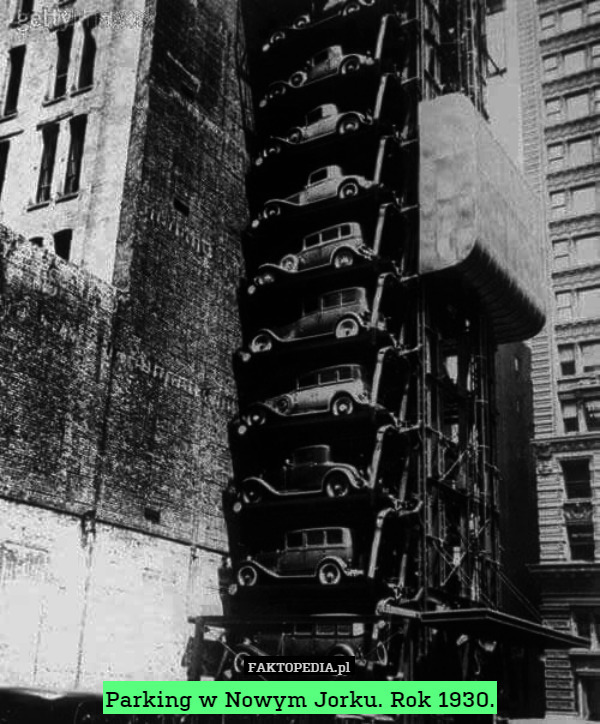 Parking w Nowym Jorku. Rok 1930. 