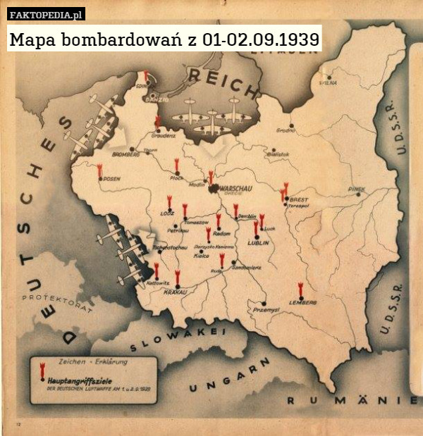 Mapa bombardowań z 01-02.09.1939 
