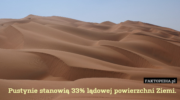 Pustynie stanowią 33% lądowej powierzchni Ziemi. 