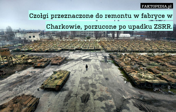 Czołgi przeznaczone do remontu w fabryce w Charkowie, porzucone po upadku ZSRR. 