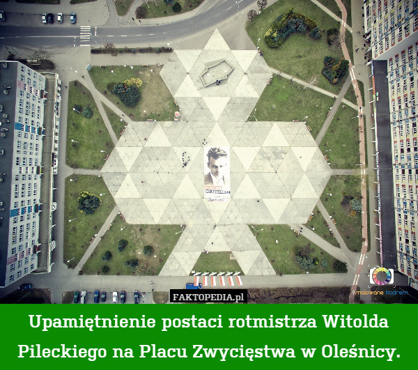 Upamiętnienie postaci rotmistrza Witolda Pileckiego na Placu Zwycięstwa w Oleśnicy. 