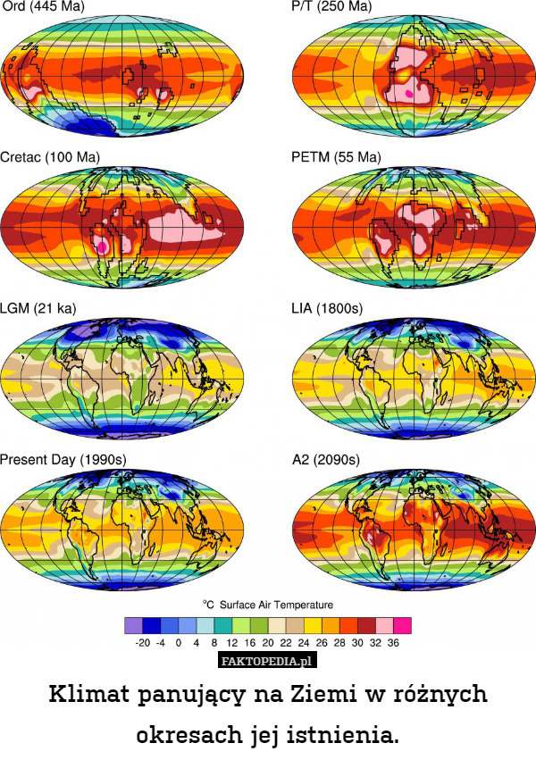 Klimat panujący na Ziemi w różnych okresach jej istnienia. 